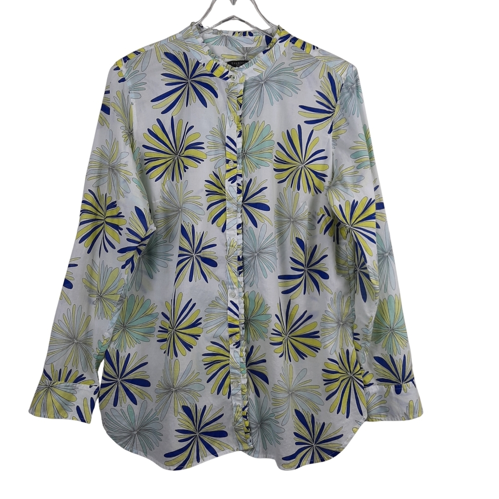 Talbots 100% Cotton Long Sleeve Button Front Top Size 1X